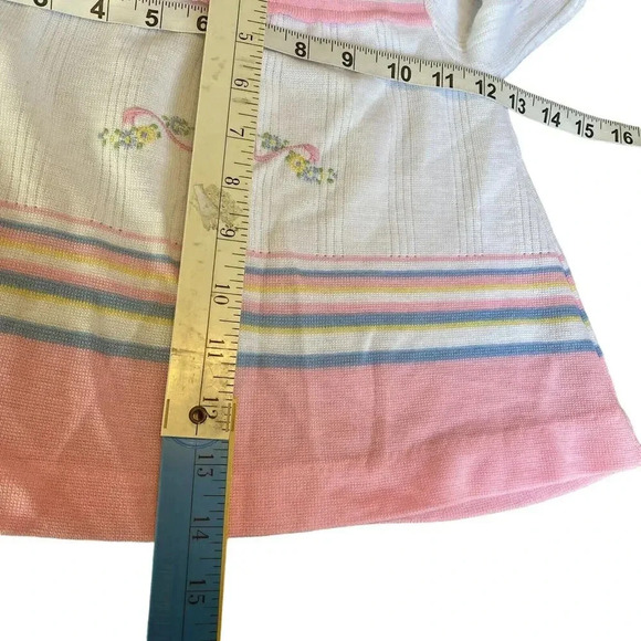 VTG 80-90s Bull Frog Knits Pink White Sweater Girl Size 4T Soft Stretch Comfort - Picture 2 of 9